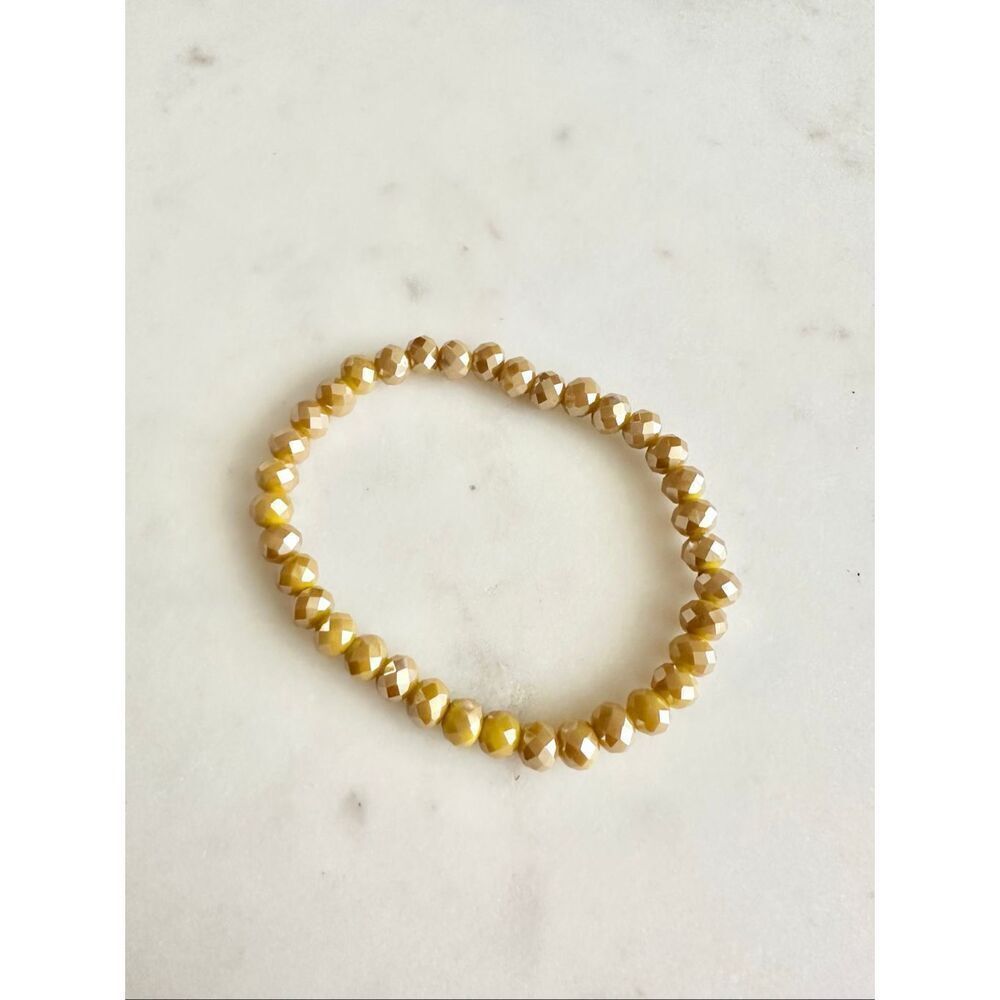 Mustard yellow and gold sparkle bead bracelets